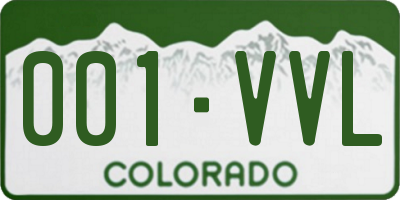 CO license plate 001VVL