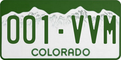 CO license plate 001VVM