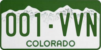 CO license plate 001VVN