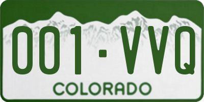 CO license plate 001VVQ