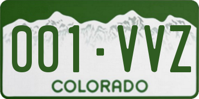 CO license plate 001VVZ