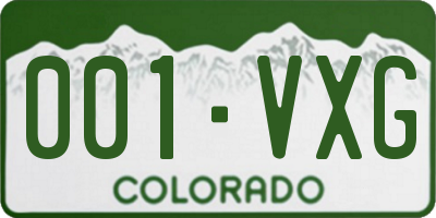 CO license plate 001VXG