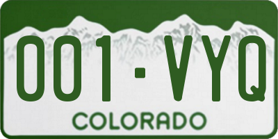 CO license plate 001VYQ
