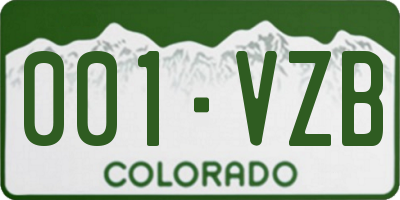 CO license plate 001VZB