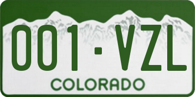 CO license plate 001VZL
