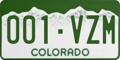 CO license plate 001VZM