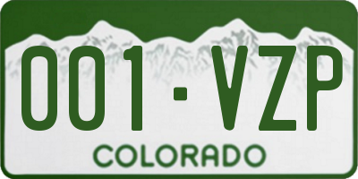 CO license plate 001VZP