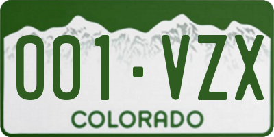 CO license plate 001VZX