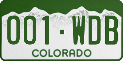 CO license plate 001WDB