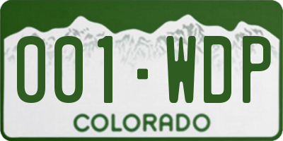 CO license plate 001WDP