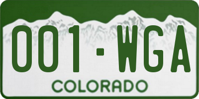 CO license plate 001WGA