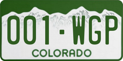 CO license plate 001WGP