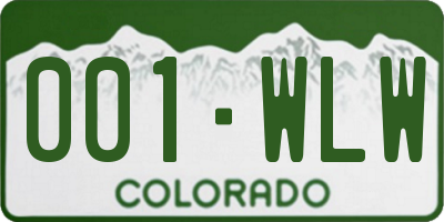 CO license plate 001WLW