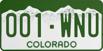CO license plate 001WNU
