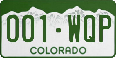 CO license plate 001WQP