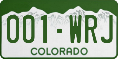 CO license plate 001WRJ