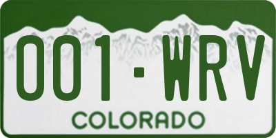 CO license plate 001WRV