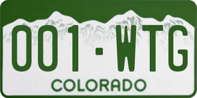 CO license plate 001WTG