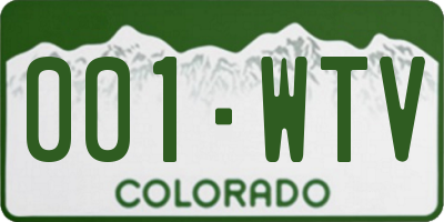 CO license plate 001WTV