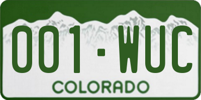 CO license plate 001WUC