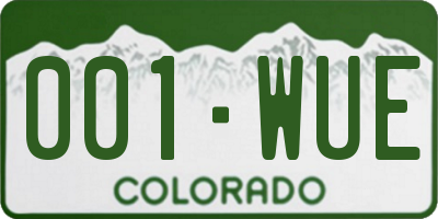 CO license plate 001WUE