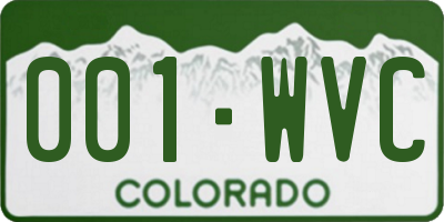 CO license plate 001WVC