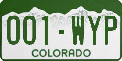 CO license plate 001WYP