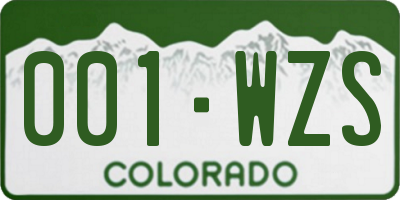 CO license plate 001WZS