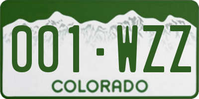 CO license plate 001WZZ