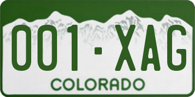 CO license plate 001XAG