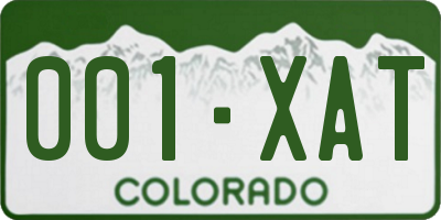 CO license plate 001XAT