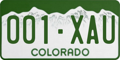 CO license plate 001XAU