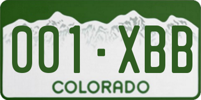 CO license plate 001XBB