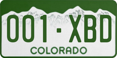 CO license plate 001XBD