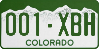 CO license plate 001XBH