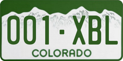 CO license plate 001XBL