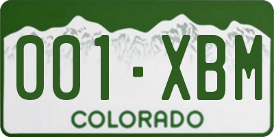 CO license plate 001XBM