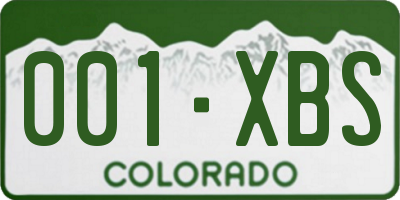 CO license plate 001XBS