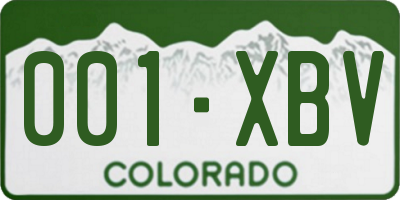 CO license plate 001XBV