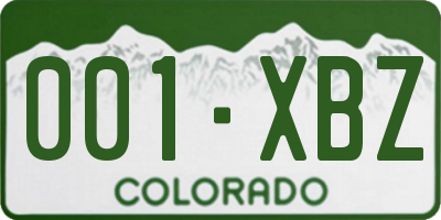 CO license plate 001XBZ