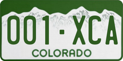 CO license plate 001XCA