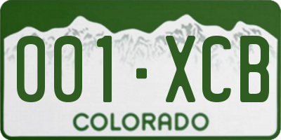 CO license plate 001XCB