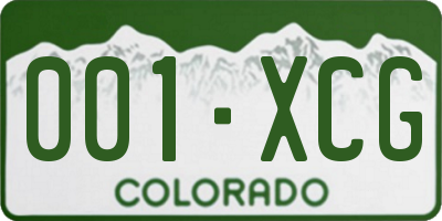 CO license plate 001XCG