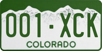 CO license plate 001XCK