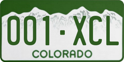 CO license plate 001XCL