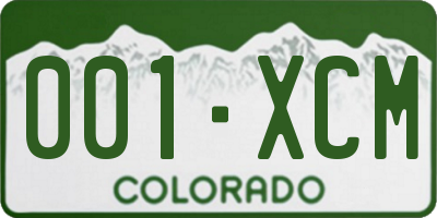 CO license plate 001XCM