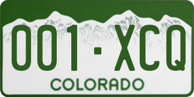 CO license plate 001XCQ