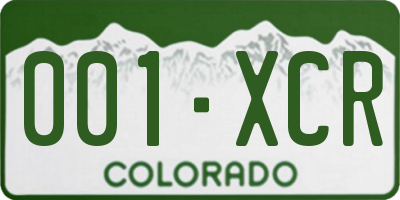 CO license plate 001XCR