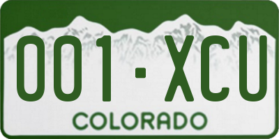 CO license plate 001XCU