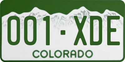CO license plate 001XDE
